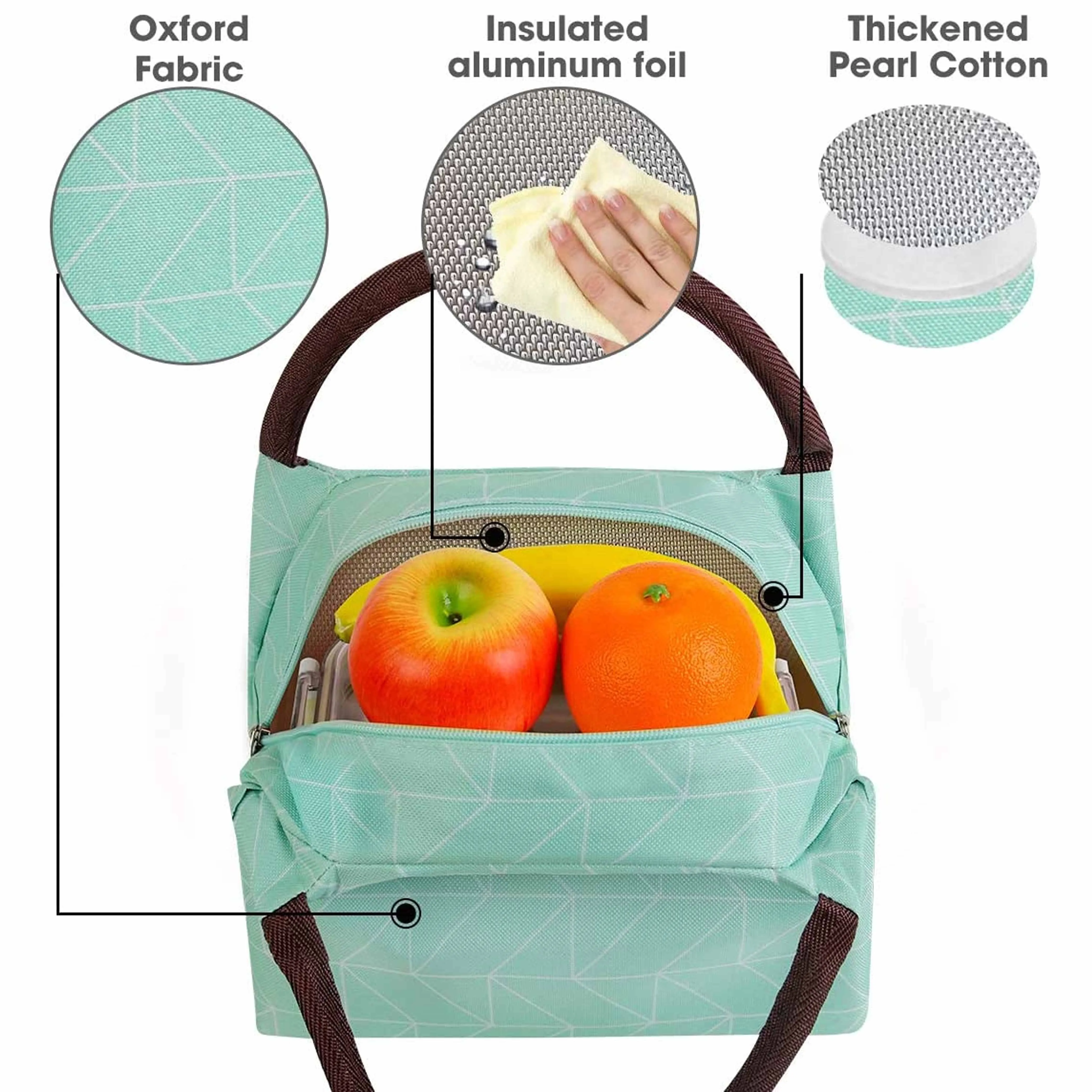 2 Buringer Reusable Insulated Lunch Bag Cooler Tote Box Meal Prep Work Picnic
