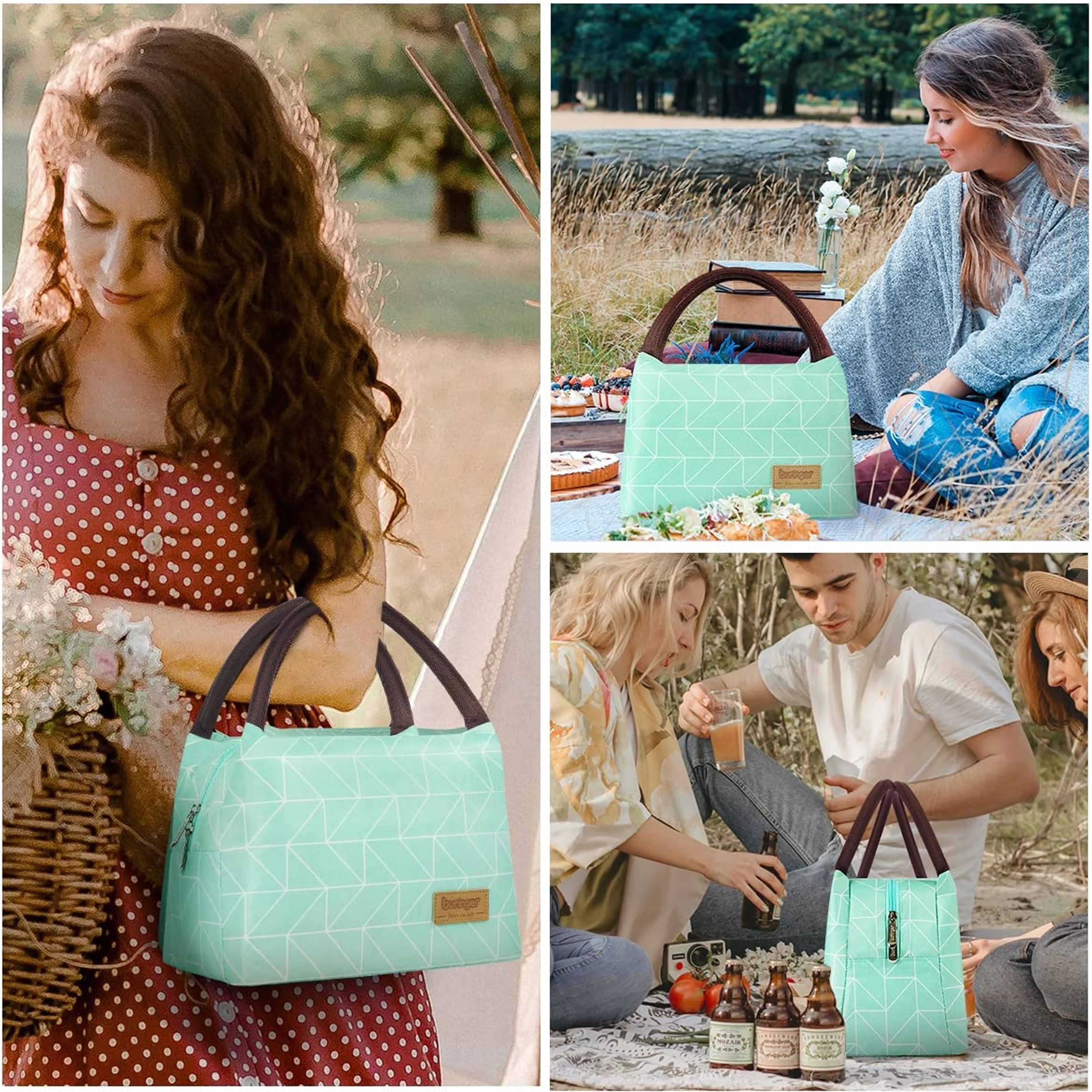 2 Buringer Reusable Insulated Lunch Bag Cooler Tote Box Meal Prep Work Picnic