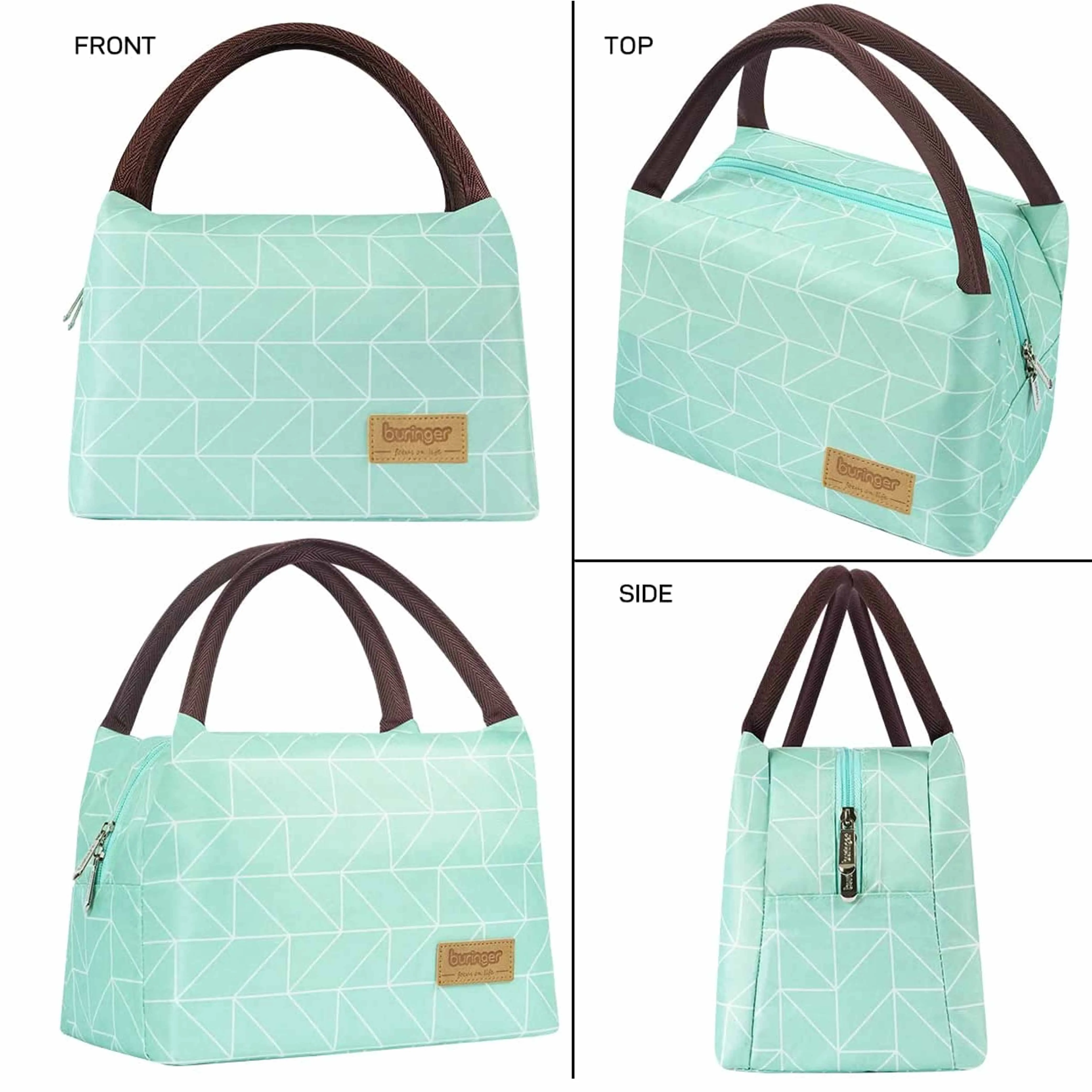 2 Buringer Reusable Insulated Lunch Bag Cooler Tote Box Meal Prep Work Picnic