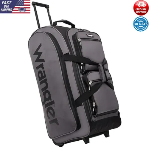 30 inch Durable Nylon Rolling Duffel Bag Travel Friendly Spacious Storage New