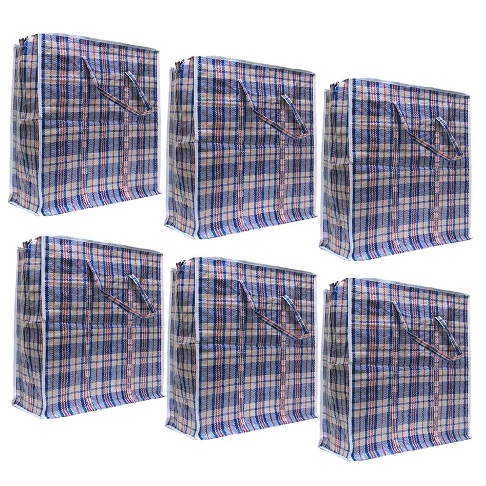 6 Pack Large Tote Storage Bag Reusable Shopping Groceries Organizing Zipper Bag