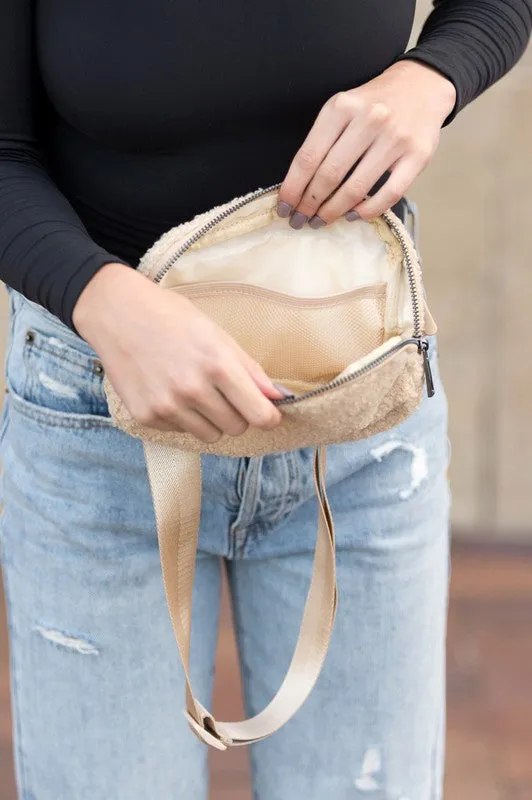 Aili's Corner Lola Boucle Sherpa Sling/Belt Bag