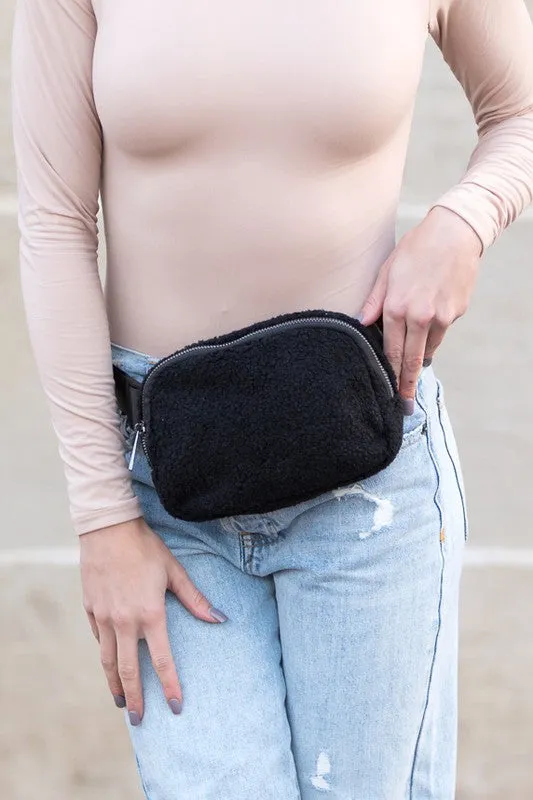 Aili's Corner Lola Boucle Sherpa Sling/Belt Bag
