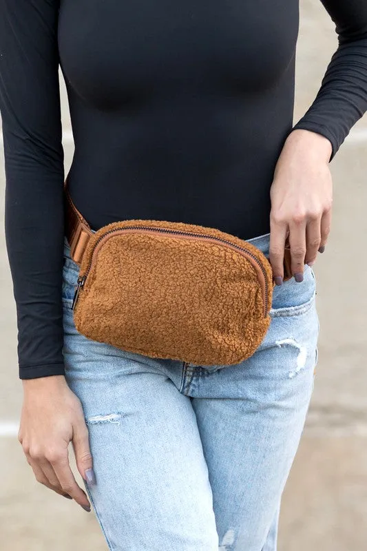 Aili's Corner Lola Boucle Sherpa Sling/Belt Bag