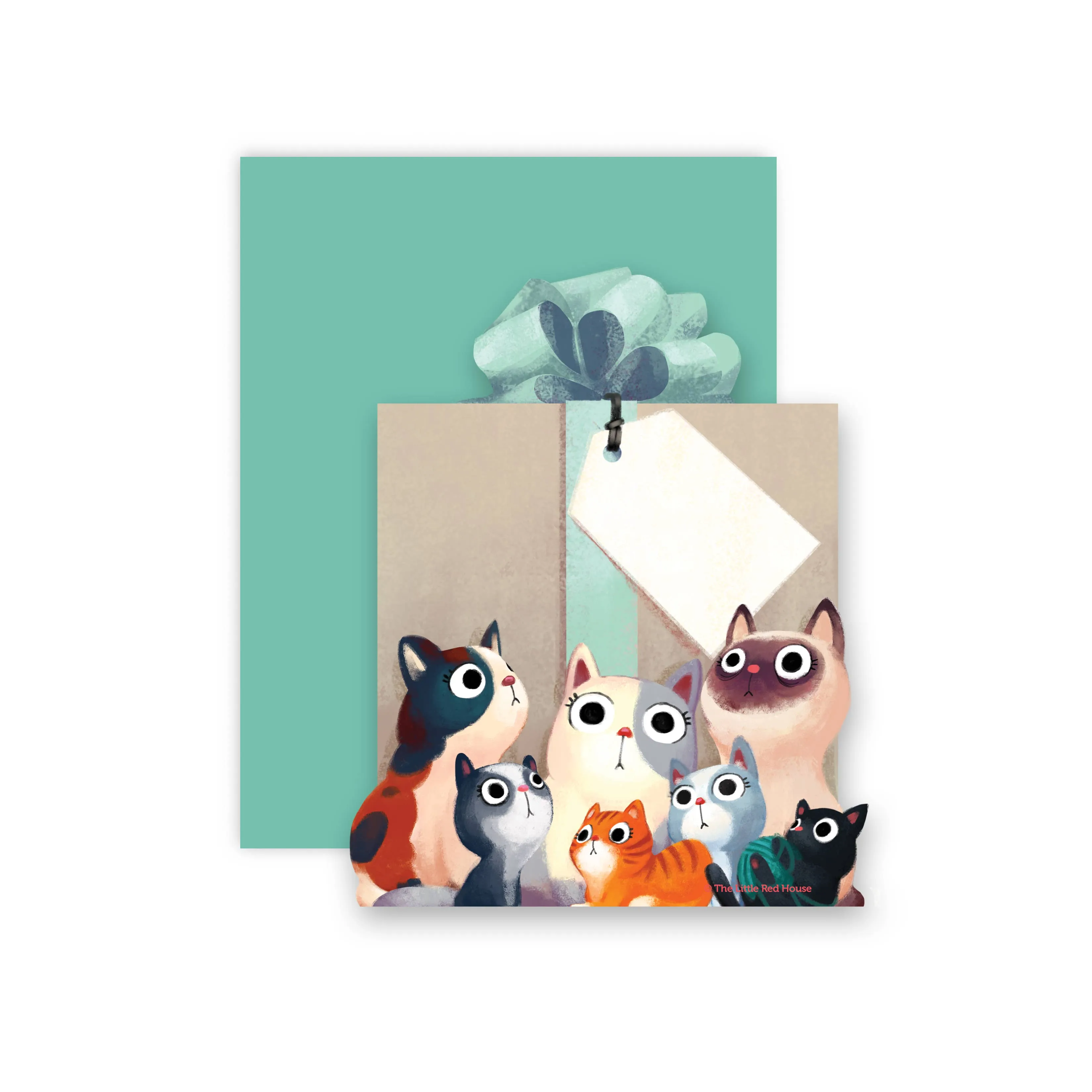 Cats Die Cut Flat Card