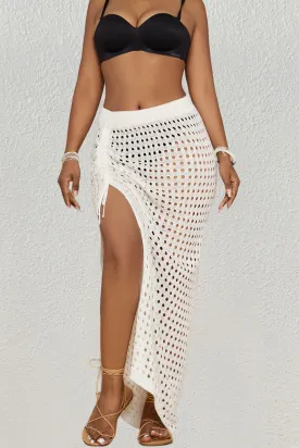 Crochet Drawstring Swimsuit Wrap Cover Up