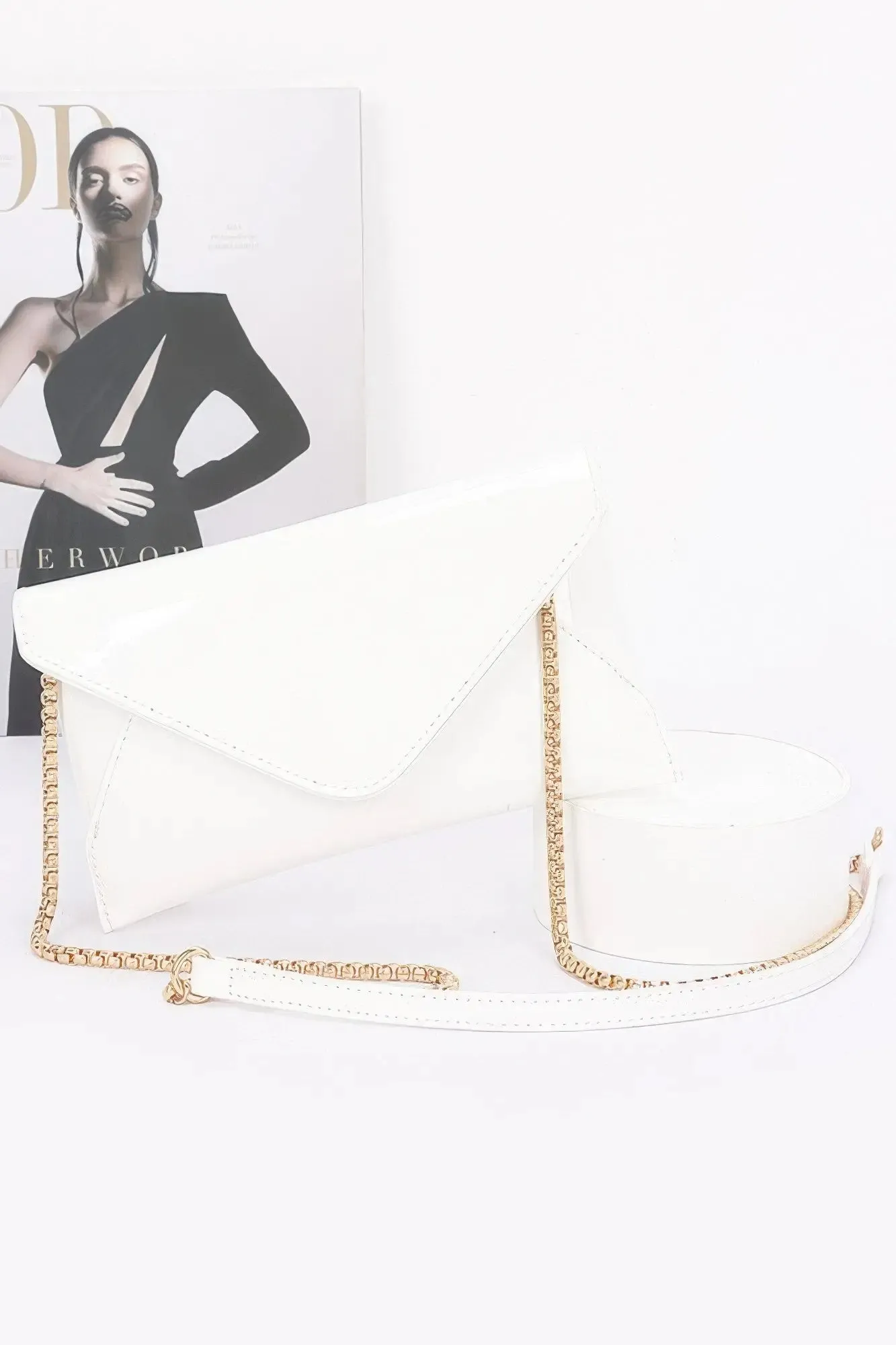 Enamel Envelope Clutch
