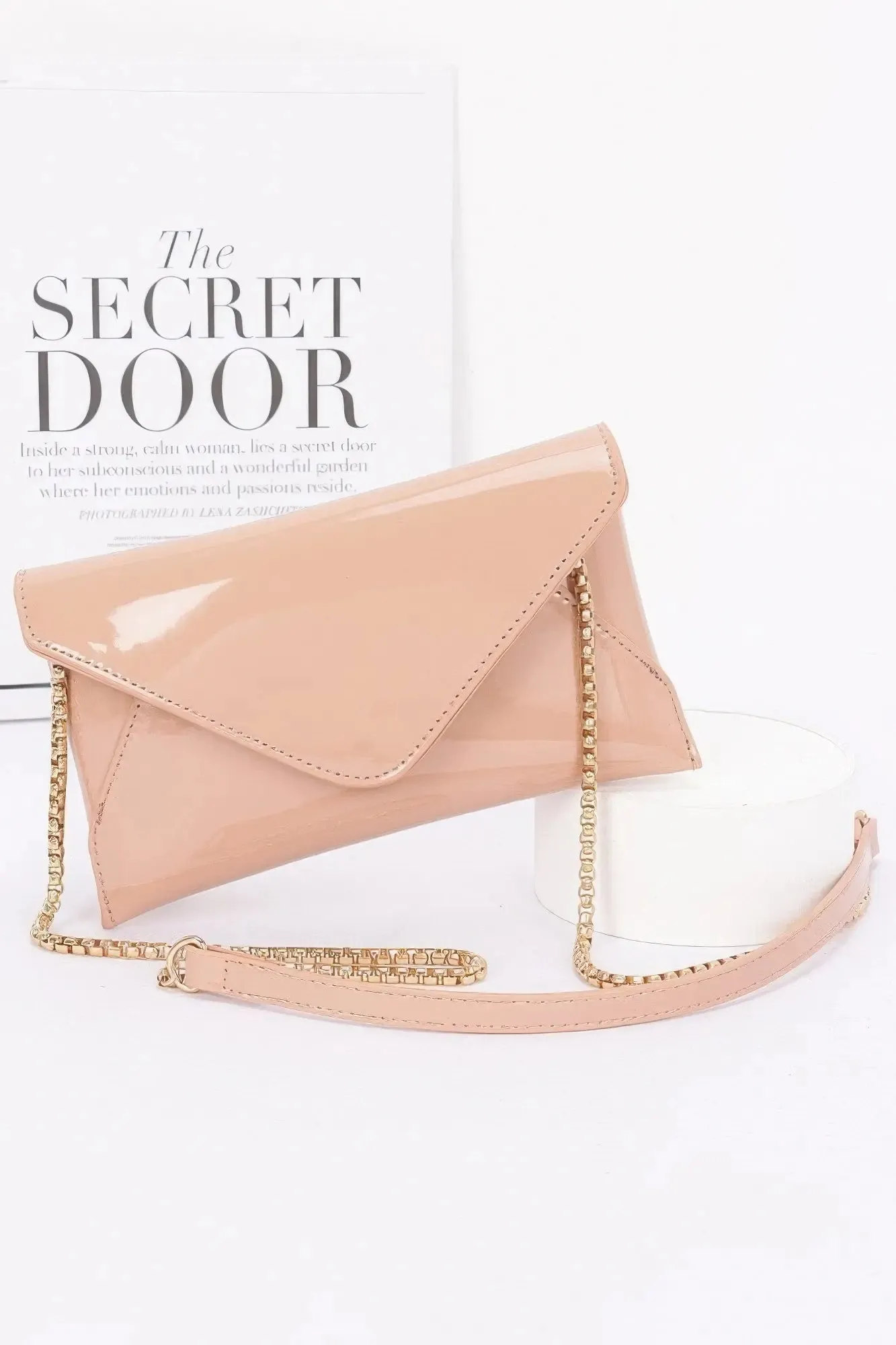 Enamel Envelope Clutch