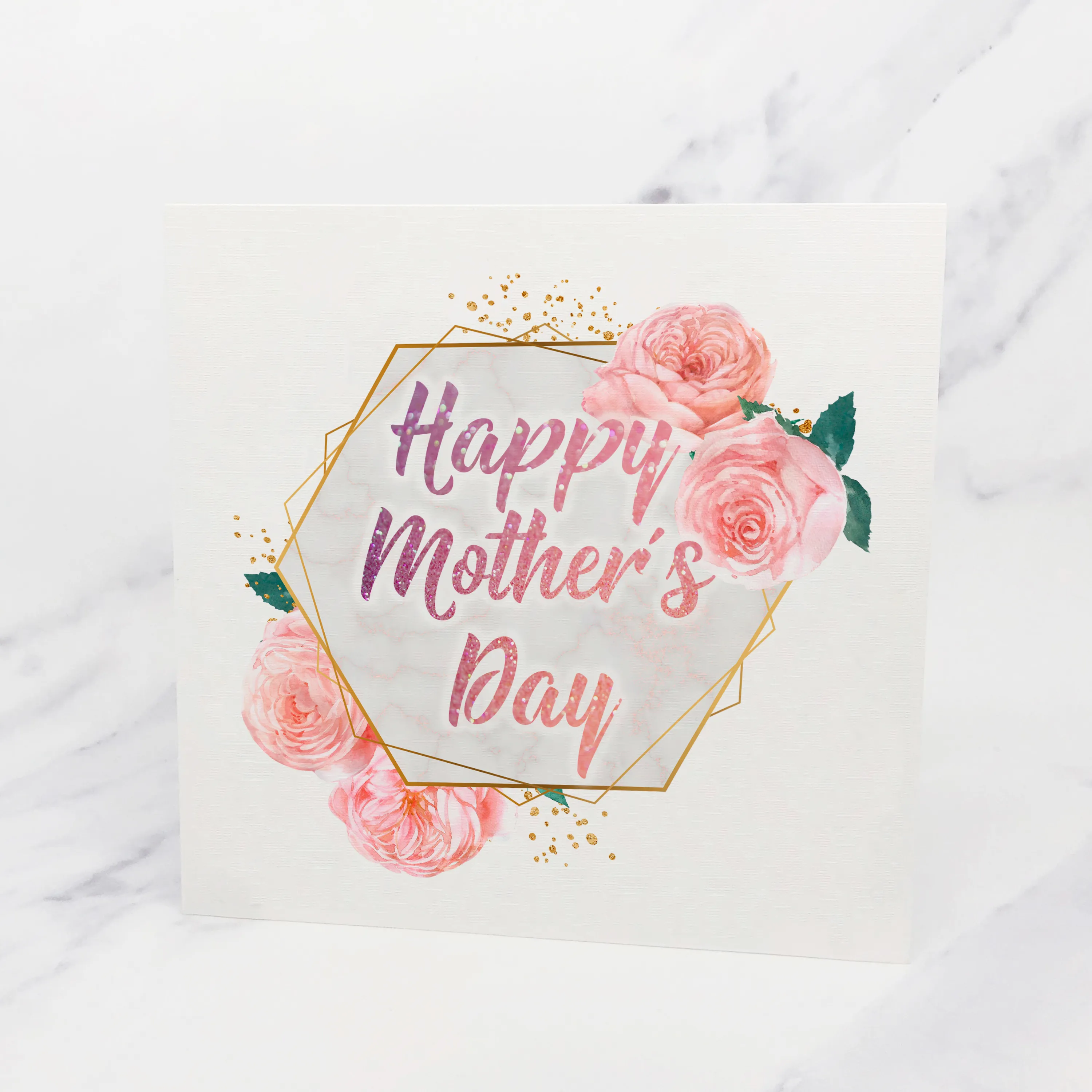 Floral Geometric Happy Mother's Day Card