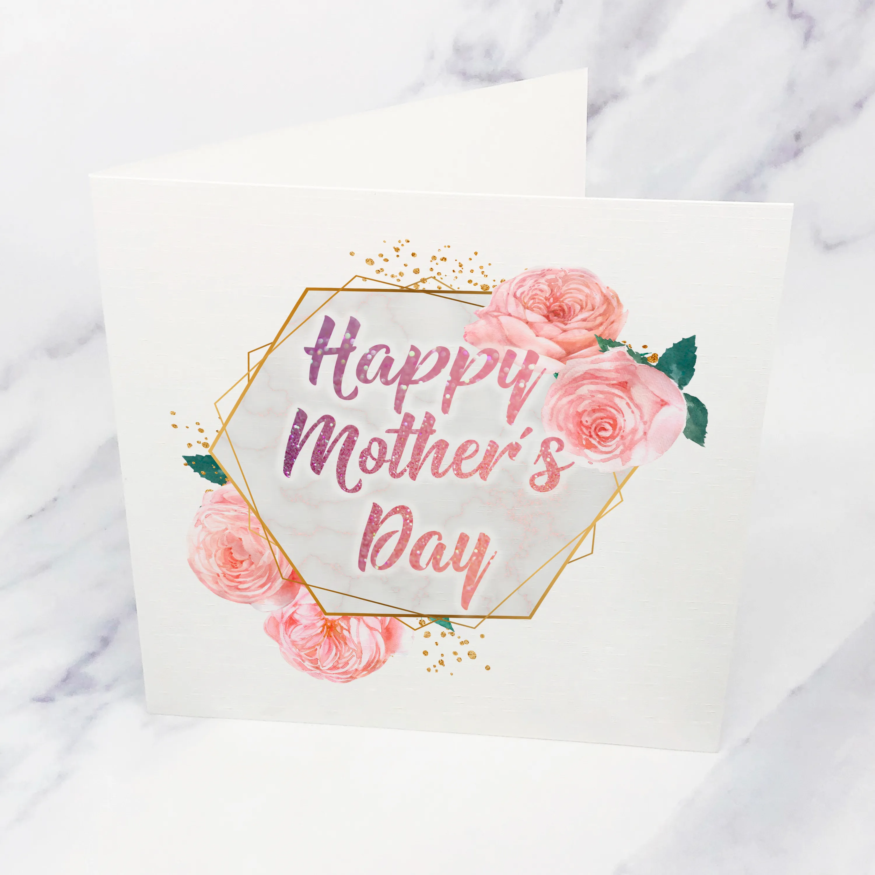 Floral Geometric Happy Mother's Day Card