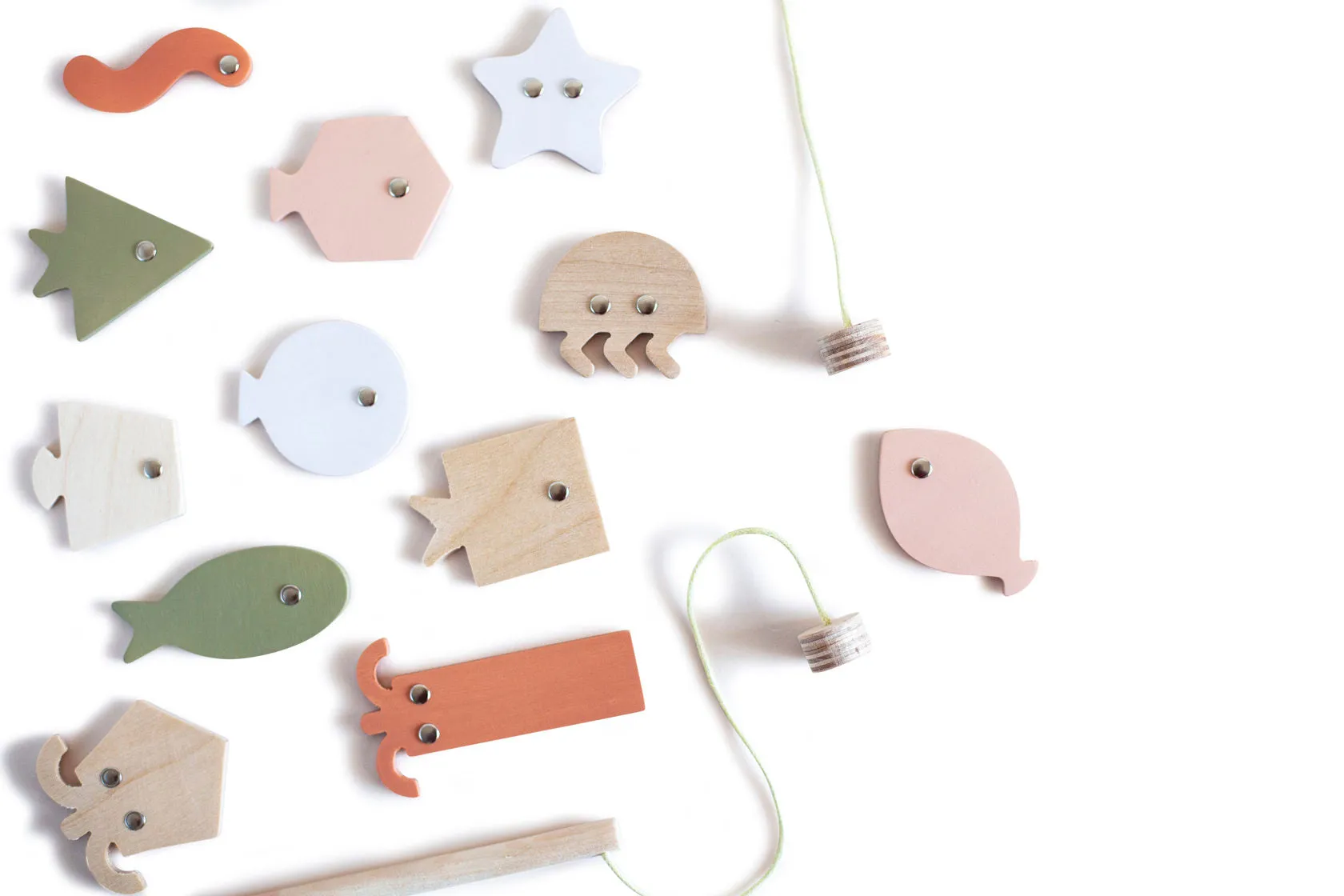 Geometric Fish Wooden Game with Magnets - Multi Colors by Babai
