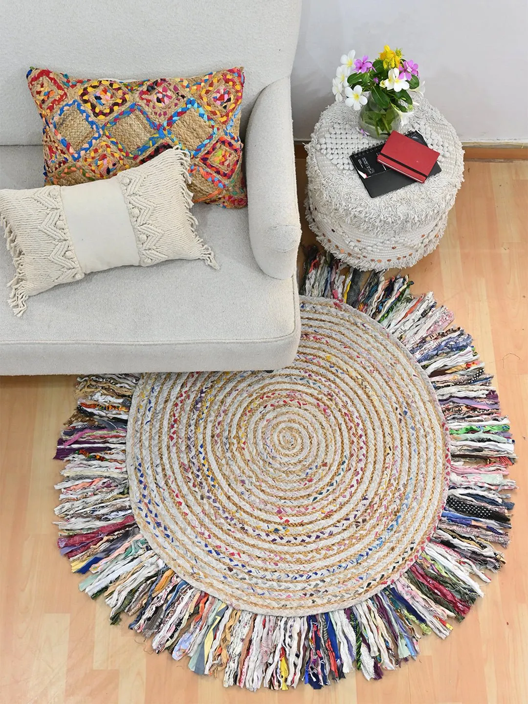 HENRY- ROUND JUTE CHINDI RUG