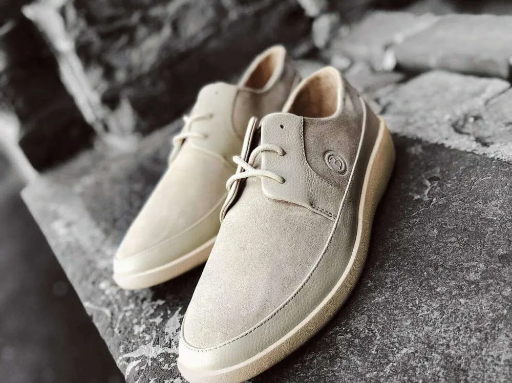 Johnny Famous Bally Style Park West Men's Cream White Suede Low Tops