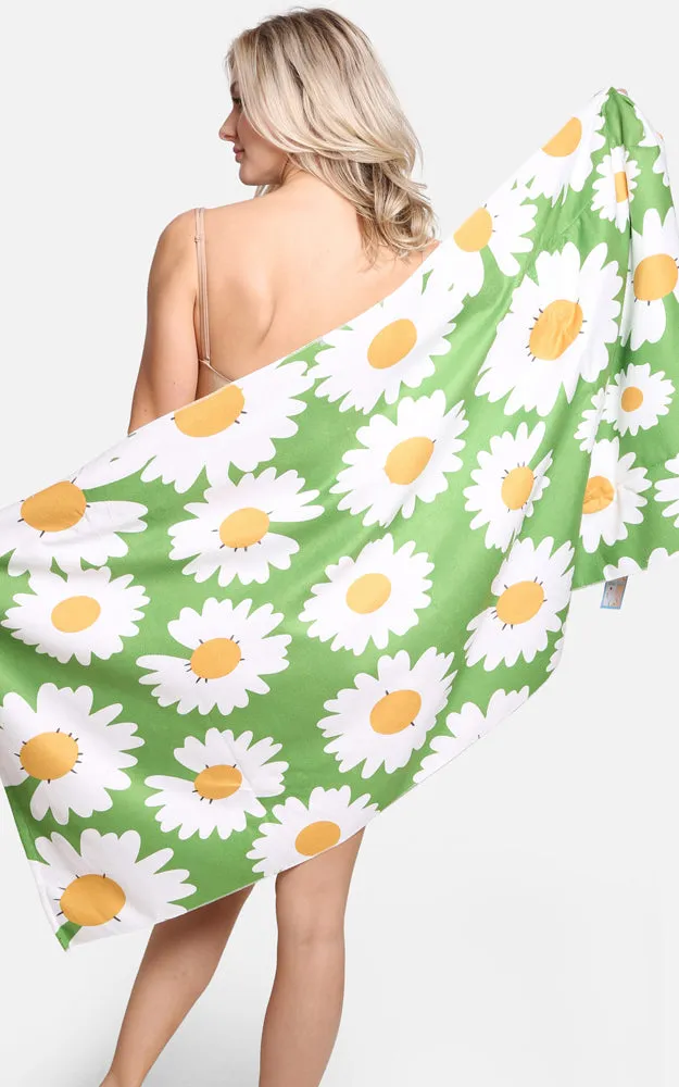 JTB002-31 2 in 1 Daisy Flower Print Beach Towel & Beach Bag