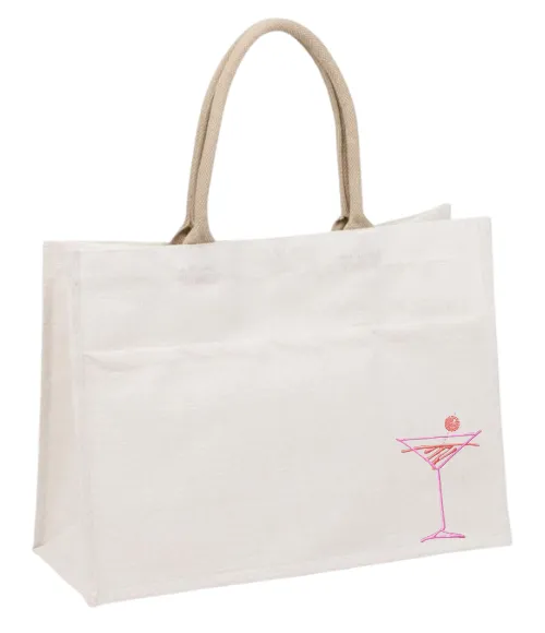 Jute Pocket Tote - multiple colors