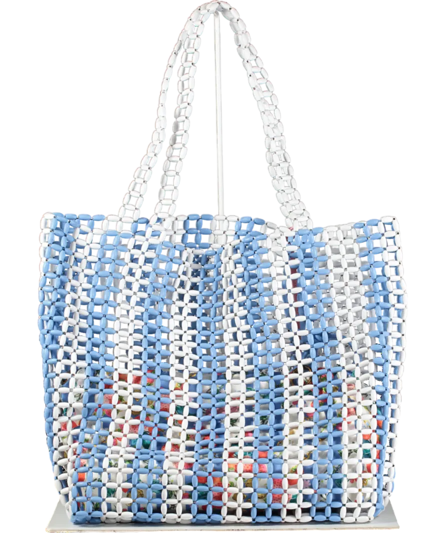 Kurt Geiger Blue Beaded Kensington Shopper Bag