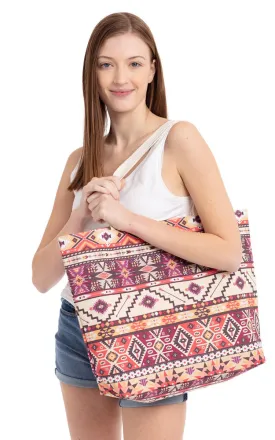 MB0086 Colorful Aztec & Tribe Mix Pattern Tote Bag