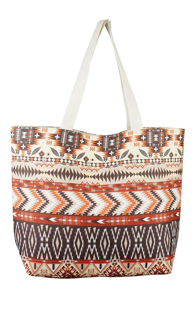 MB0088 Colorful Aztec & Tribe Mix Pattern Tote Bag