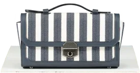 Misela Belgravia Leather / Striped  Baguette Bag With Shoulder Strap