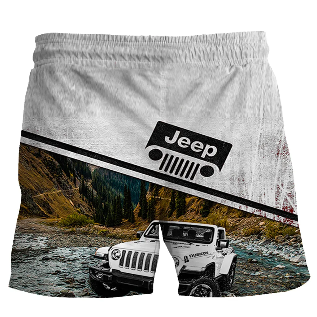 Off Road Jeep White - Short