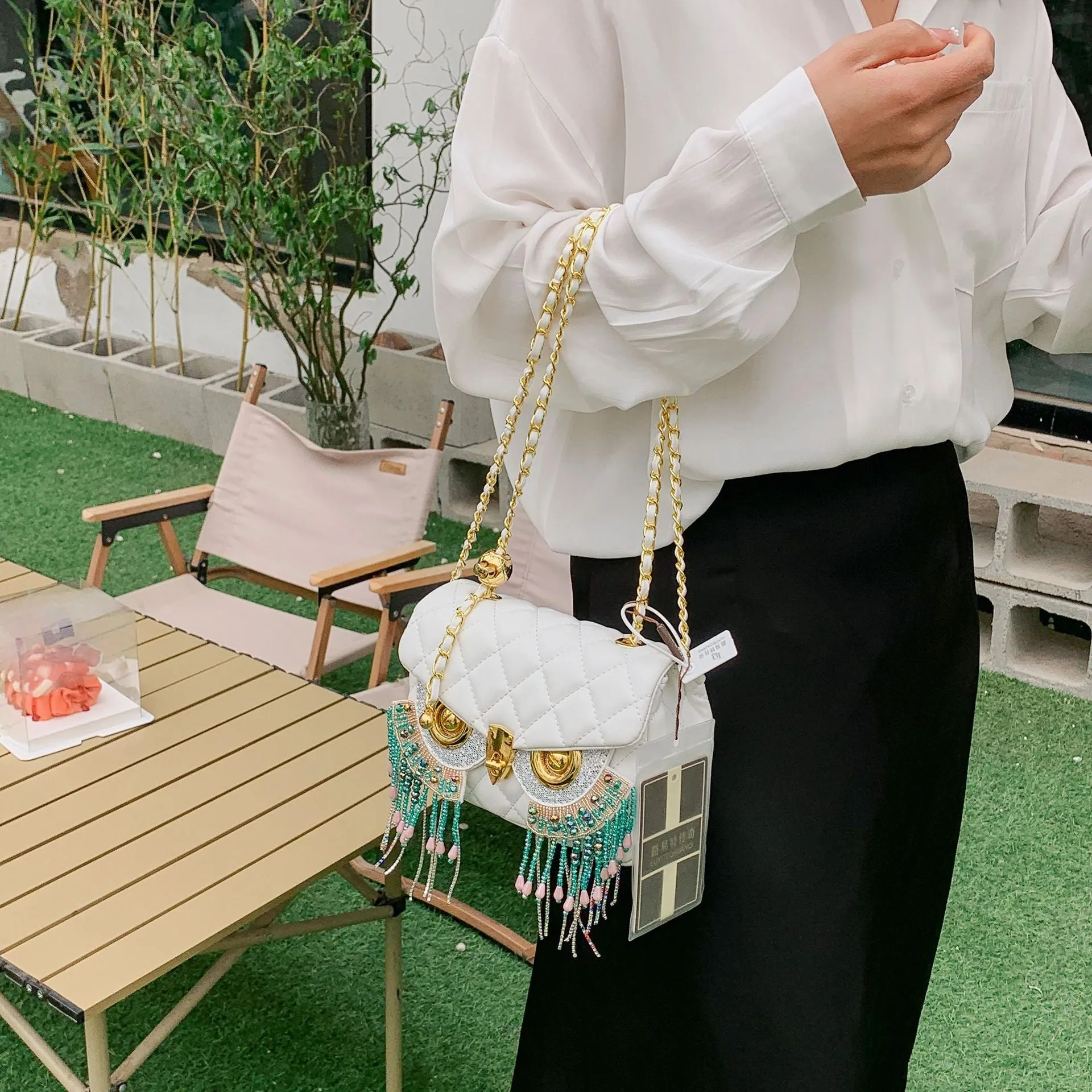 Owl Shape 3D bag with tassel Detailing