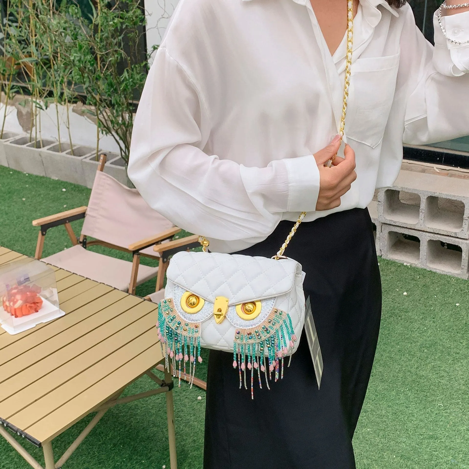 Owl Shape 3D bag with tassel Detailing