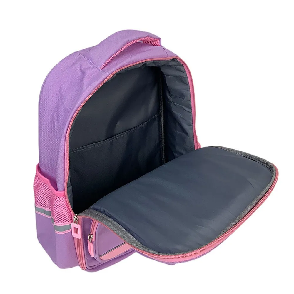 Pink & Purple Crest Design School Backpack for Kids