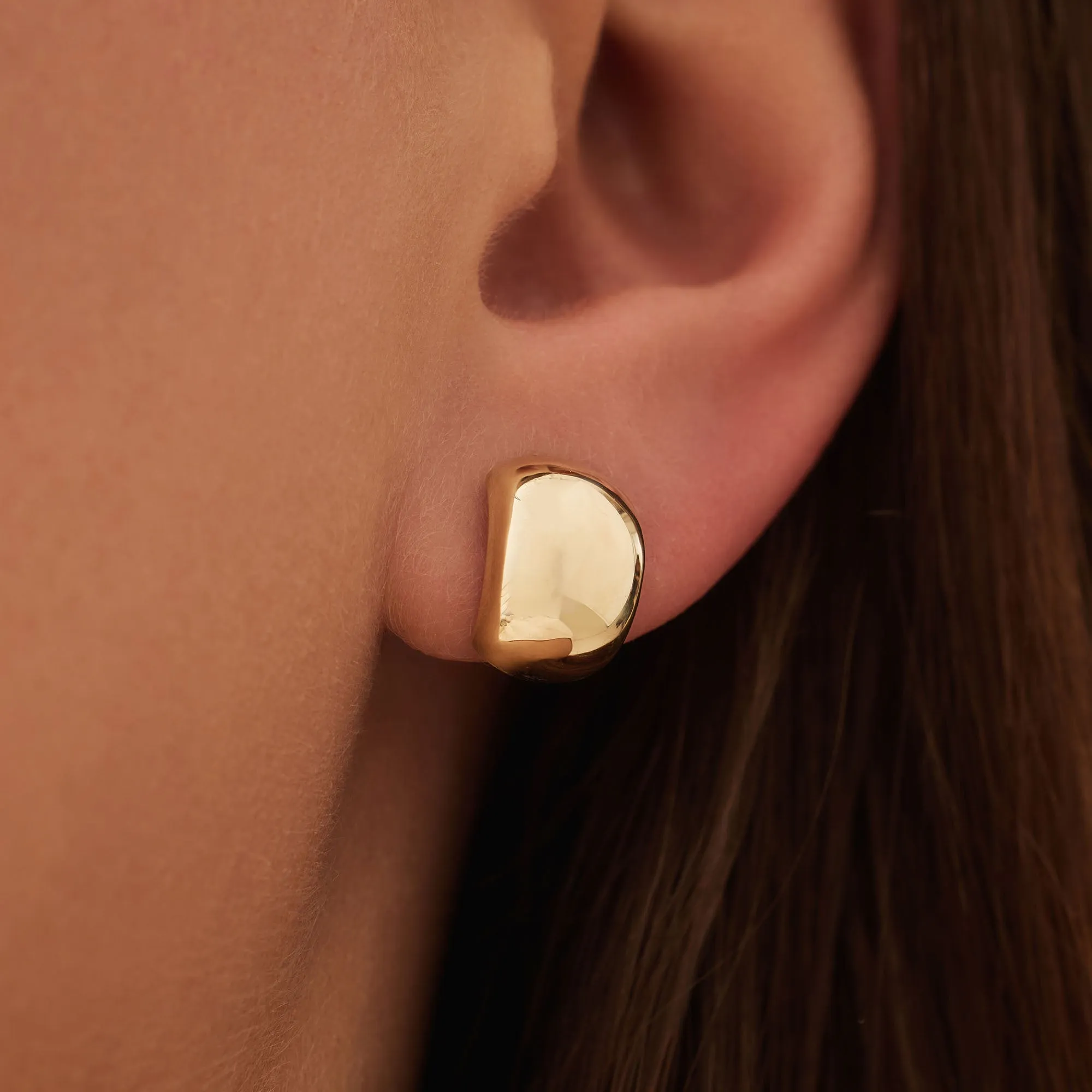 Rivoli Morgane 14 karat gold half hoop earrings