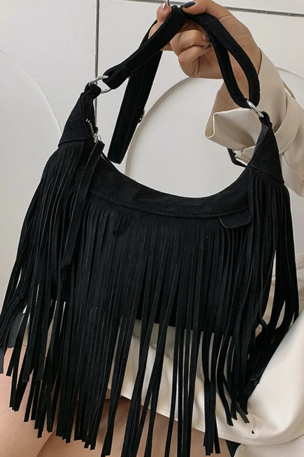 Suede Fringe Bag