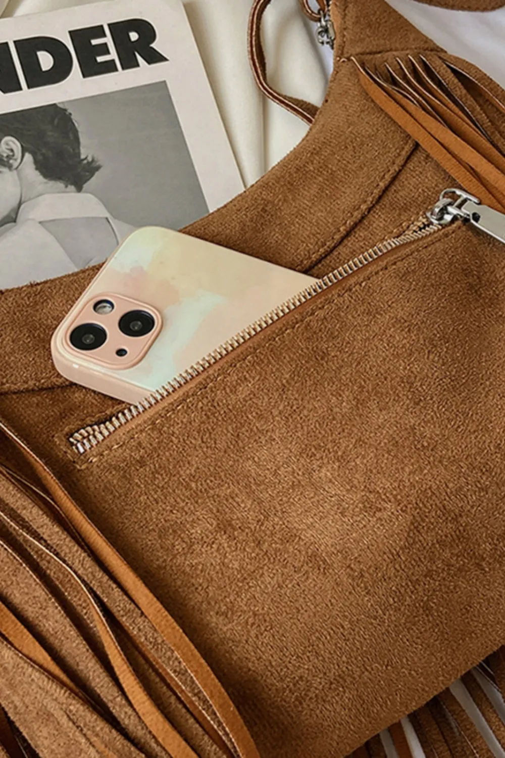 Suede Fringe Bag