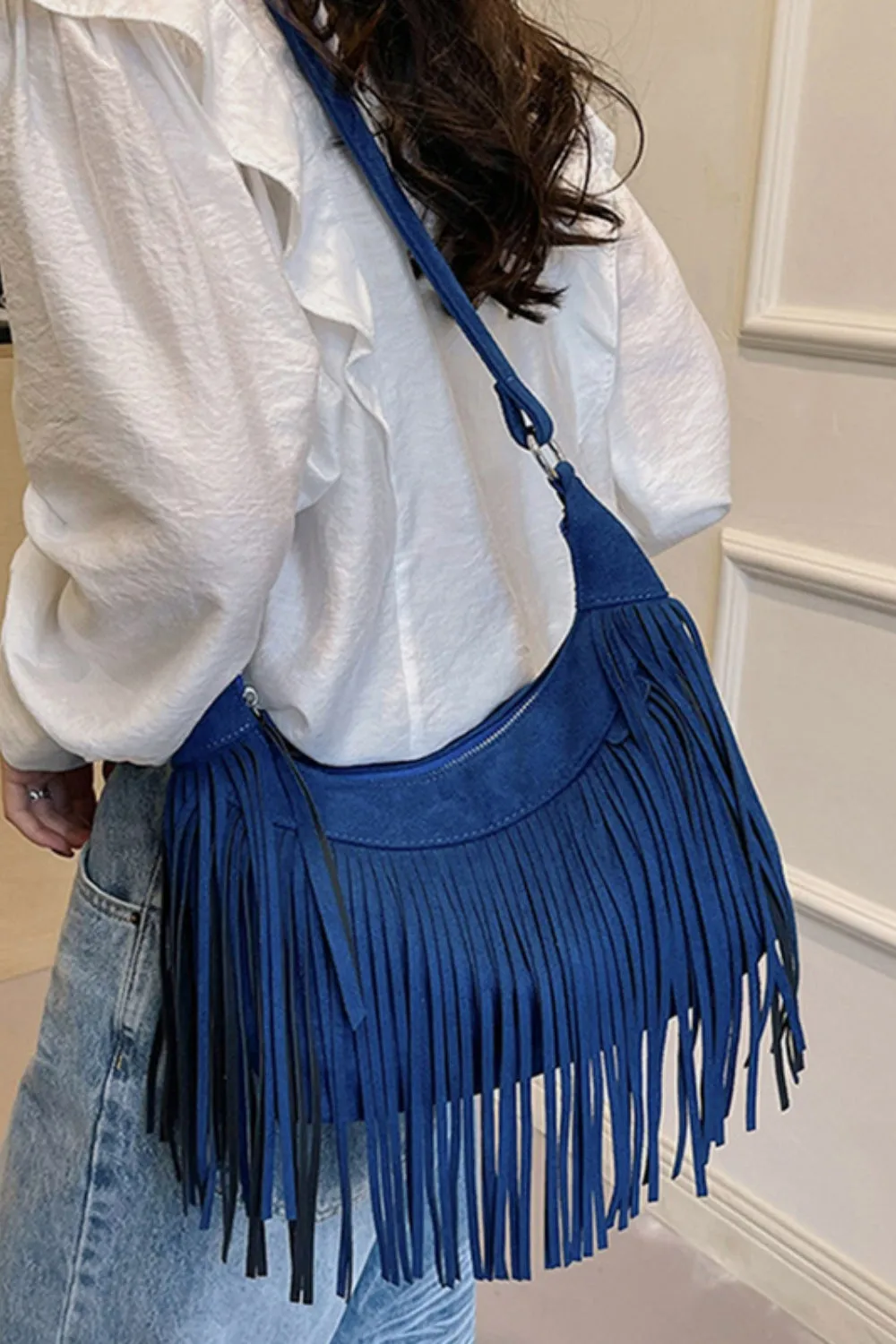 Suede Fringe Bag