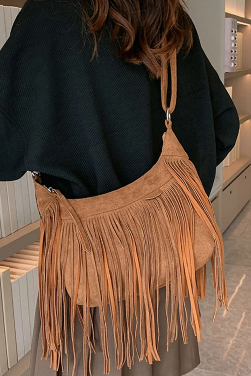 Suede Fringe Bag