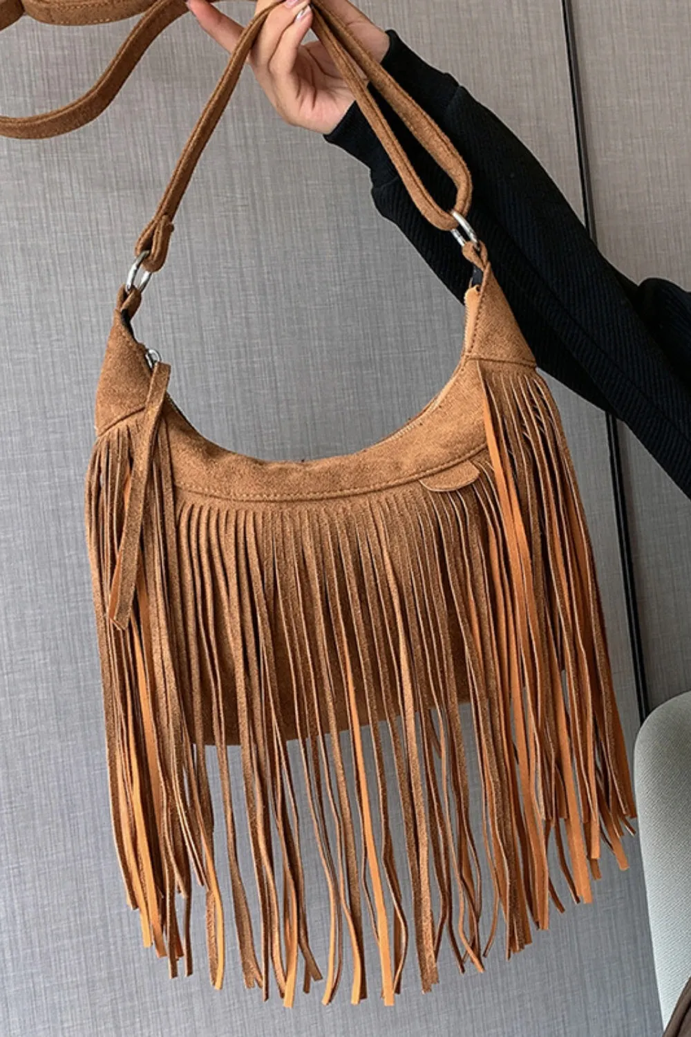 Suede Fringe Bag