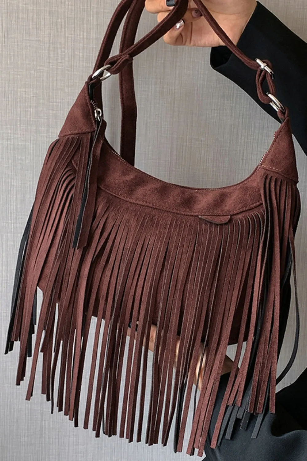 Suede Fringe Bag